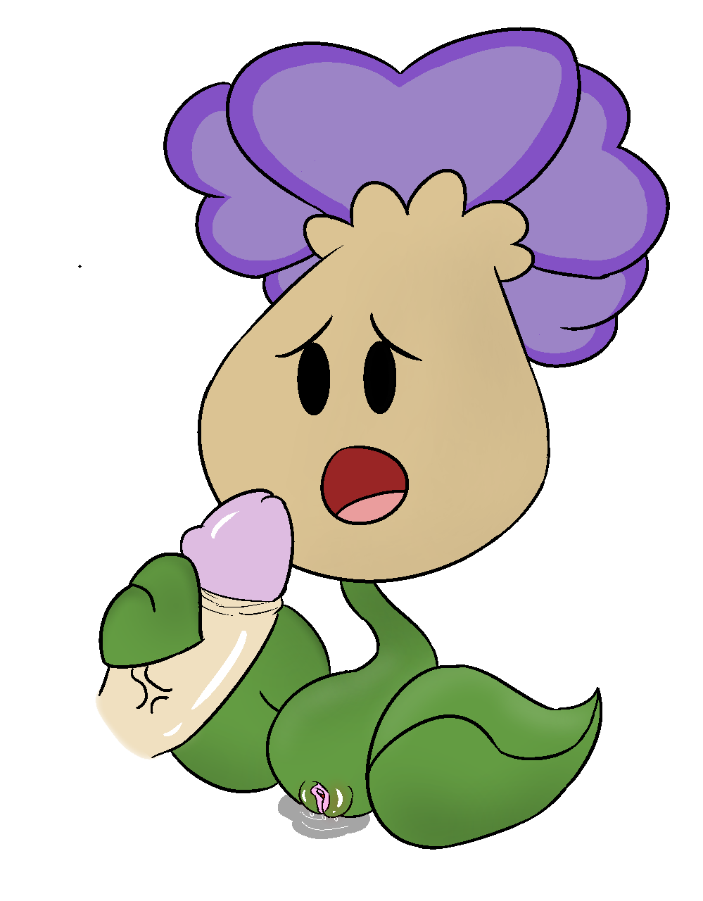 1girls female flora_fauna flower handjob human interspecies leafjob male mammal mario_(series) nintendo open_mouth paper_mario penis petunia_(paper_mario) plant pussy thunderfap vagina video_games