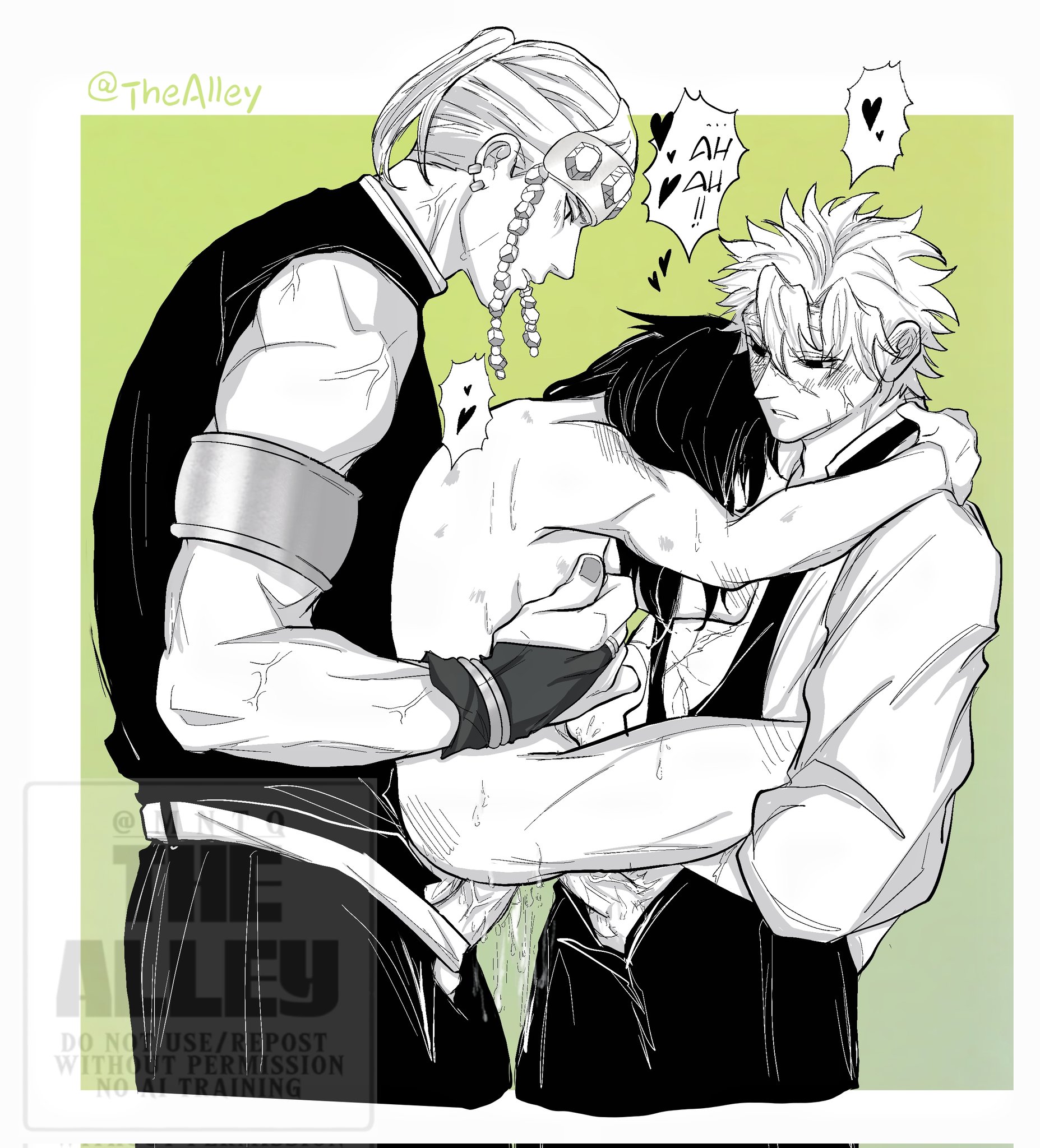big hands, kimetsu no yaiba, male/male/male, sanegiyuu, sanemi shinazugawa, saneuzugiyuu, tomioka giyuu, uzugiyuu, uzui tengen