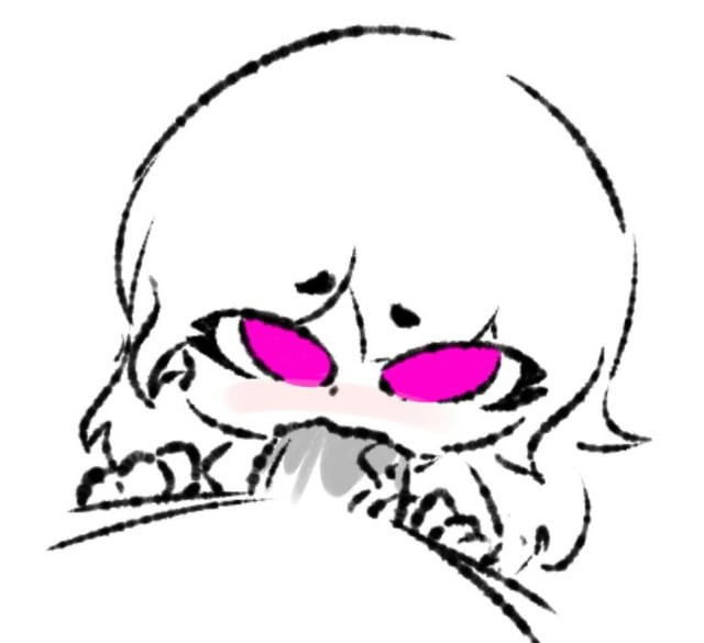 1boy, 1girls, big eyes, blowjob, blush, friday night funkin, furrowed brow, long hair, looking at viewer, male, male pov, ohoang yt, original sky (friday night funkin), partial male, pink eyes, pov, reddit link, sky (friday night funkin), skyverse, white background