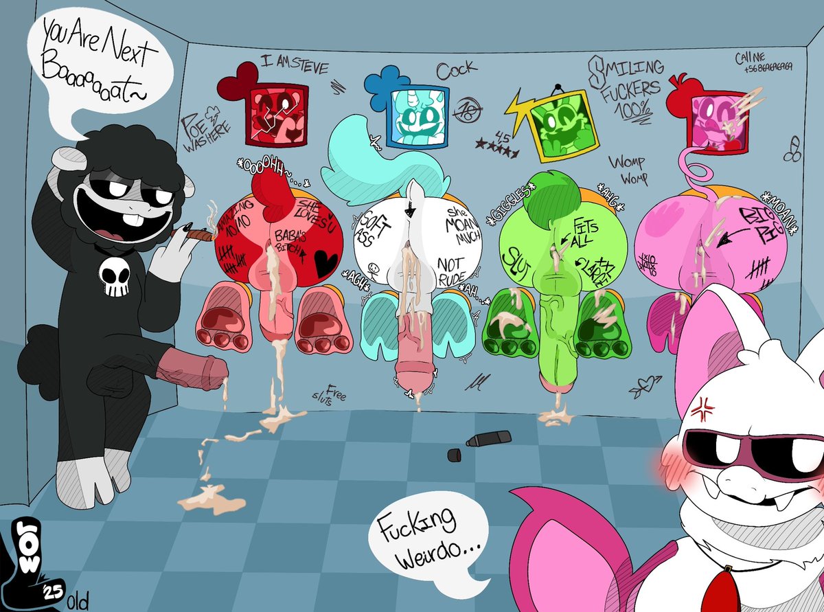 2025, 2025s, 2d, 2d (artwork), 2d artwork, 6futas, anal orgasm, angry, angry symbol, anthro, anthro futa, anthrofied, aqua hair, aqua hooves, aqua mane, aqua tail, ass, baba chops, baba chops (poppy playtime), balls, bat, bat ears, bat girl, bat humanoid, bat wings, bear, bear ears, bear futa, bear humanoid, bear tail, big ass, big balls, big penis, black body, black eyes, black fur, black hair, black sclera, black sheep, black tail, black wool, blood drop necklace, blood drop pendant, blood necklace, blood pendant, blush, blush lines, blushing, bobby bearhug, bobby bearhug (poppy playtime), body writing, bovid, bovid humanoid, bovine, bovine ears, bovine humanoid, bovine tail, buck teeth, buckteeth, bunny, bunny ears, bunny futa, bunny humanoid, bunny tail, caprine, caprine ears, caprine humanoid, chiropteran, chiropteran humanoid, cotton tail, crafty corn, craftycorn, craftycorn (poppy playtime), critters (poppy playtime), cum, cum in ass, cum inside, cum on ass, curly hair, cyan fur, degradation, dialogue, digital art, digital drawing, digital drawing (artwork), digital media, digital media (artwork), digital painting, digital painting (artwork), english, english dialogue, english text, equid, equid humanoid, equine, equine humanoid, fangs, feet, fur, furry, furry futa, futa anthro, futa on futa, futa only, futanari, genitals, girlcock, glory hole, glory wall, graffiti on wall, green body, green fur, green tail, gynomorph, hair, hooves, hoppy hopscotch, hoppy hopscotch (poppy playtime), intersex, jewelry, lagomorph, lagomorph humanoid, leaking cum, leporid, leporid humanoid, magenta wings, membrane (anatomy), membranous wings, moaning, mob entertainment, mob games, mythological creature, mythological equine, mythology, necklace, nightmare critters, no humans, paws, pendant, penis, picky piggy, picky piggy (poppy playtime), pickypiggy, pig, pig ears, pig futa, pig humanoid, pig tail, pink inner ear, pink wings, poppy playtime, poppy playtime (chapter 3), poppy playtime (chapter 4), pupils, rabbit, rabbit ears, rabbit futa, rabbit humanoid, rabbit tail, rabie baby (poppy playtime), red body, red fur, red tail, sheep, sheep ears, sheep futa, sheep humanoid, sheep tail, sheeps, silver skull necklace, silver skull pendant, skull necklace, skull pendant, smiling critters, smoking, speech bubble, stuck, stuck in wall, suid, suid humanoid, suine, suine humanoid, sus (pig), sweet2delow, tail, tail tuft, teeth, testicles, text, text bubble, tongue, unicorn, unicorn futa, unicorn humanoid, ursid, ursid humanoid, ursine, ursine humanoid, vampire bat, video games, white body, white ears, white eyes, white face, white fur, white hands, white hooves, white inner ear, white pupils, wings, wool, wool (fur), wool hair