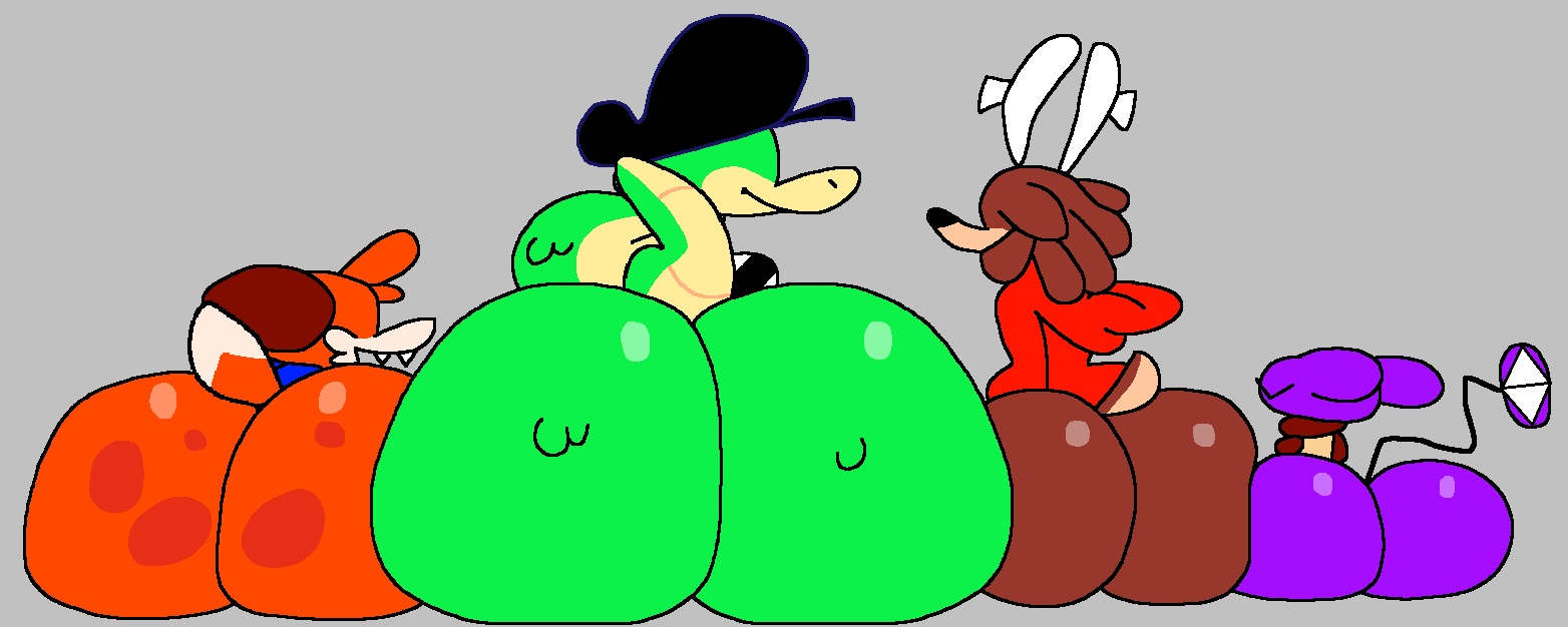 1girls, 3boys, alien, anthro, antlers, ass, ass focus, big ass, big butt, blue clothing, bob (superiorfoxdafox), bottomless, cain (superiorfoxdafox), crossdressing, crossdressing (mtf), crossdressing male, deer, fangs, feline, female, femboy, fox, furry, furry female, furry male, gay, gay anal, gay male, gay sex, green body, green scales, grey background, hat, homosexual, homosexual male, homosezual sex, hoodie, lineup, long neck, lucy swallows, male, male penetrated, multicolored body, orange fur, simple background, size difference, snake, soups (superiorfox), superiorfox, tagme, tail, take your pick, thick ass