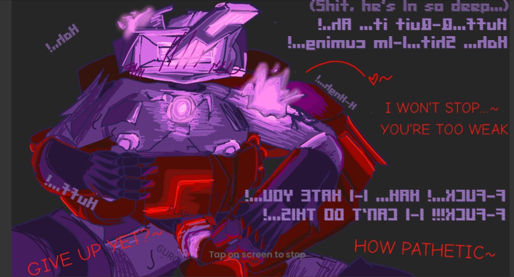 astro toilet, fingering, forced, glowing, glowing genitalia, juggernaut (skibidi toilet), juggernaut astro toilet, resisting, reversed text, skibidi toilet, text, titan tv man (skibidi toilet), titan tv woman (skibidi toilet), wrapped arms
