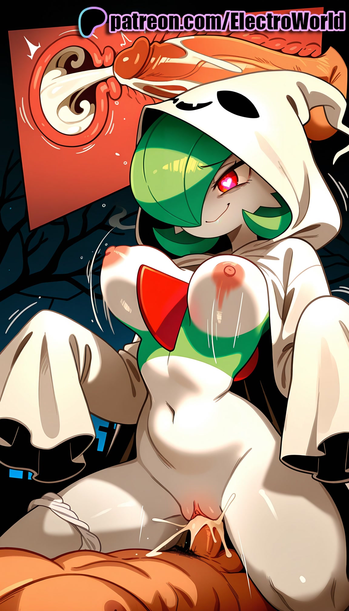 1boy, 1girls, 2025, ai generated, artist name, breasts, bust, cervix, chest, clitoral hood, cock, colored skin, cowgirl position, cross section, cum, cum in pussy, dick, ejaculation, electroworld, exposed nipples, exposed pussy, female, fucking, gardevoir, green hair, hair over one eye, hi res, high quality, high resolution, highres, human, intercourse, internal cumshot, juicy pussy, legs apart, legs spread, love making, navel, nipples, nipples outside, open legs, orgasm, overflow, panties around one leg, patreon, patreon username, penetration, penis, pokemon, pokemon (creature), pussy, red eyes, sex, sexual intercourse, sleeves past wrists, solo focus, splayed legs, spread legs, stable diffusion, straddling, straight, tight pussy, uncensored, uterus, vagina, vaginal penetration, watermark, white skin