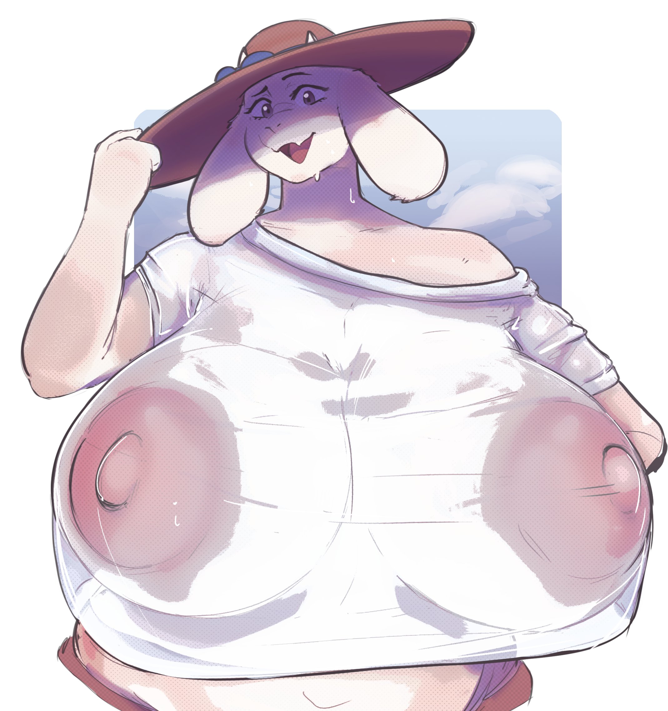 anthro, breasts bigger than head, huge breasts, milf, older female, see-through, see-through shirt, themercart, toriel, undertale, wet shirt