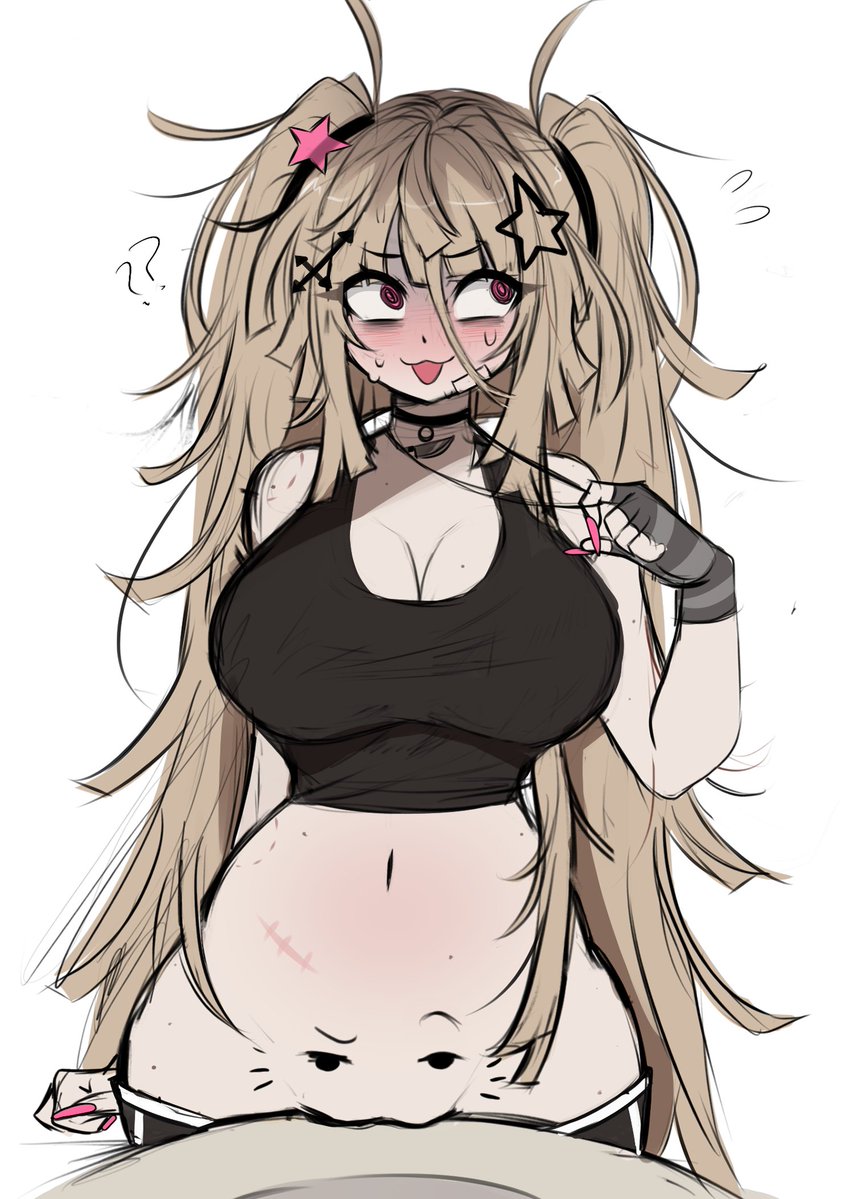 :3, :d, ?, ??, 1girls, 2025, 2d, appendectomy scar, bare shoulders, beauty mark, belly, belly button, big breasts, big hips, big thighs, bite mark, bite marks, blush, blush lines, blushing profusely, bottomless, breasts, brown hair, busty, busty female, child bearing hips, choker, cleavage, clothed, clothed female, clothing, collar, crop top, curvaceous, curvaceous body, curvaceous female, curvaceous figure, curvy, curvy female, curvy hips, curvy thighs, dizzy eyes, do you want to pet my cat (meme), dokidomiki, embarrassed, embarrassed female, exposed pussy, female, female only, female torso, fingerless gloves, freckles, girlfailure, gloves, goth, goth girl, gyaru, gyaru gal, hair ornament, hairclip, half naked, half-dressed, hips, hourglass figure, large breasts, large hips, large thighs, light skin, light-skinned female, long fingernails, long hair, long nails, looking away, makeup, meme, messy, messy hair, miki (dokidomiki), mole, nail polish, navel, necklace, neckwear, original, original character, painted nails, pale skin, pale-skinned female, pants, pants down, partially clothed, puffy pussy, pussy, pussy on table, pussy out, question mark, revealing, revealing clothes, scar, short shorts, shorts, side eye, skimpy, skimpy clothes, slim, slim waist, solo, stomach, straight hair, swirly eyes, tank top, thick hips, thick legs, thick thighs, thighs, twintails, vagina, vagina out, very long hair, voluptuous, voluptuous female, waist, wide hips