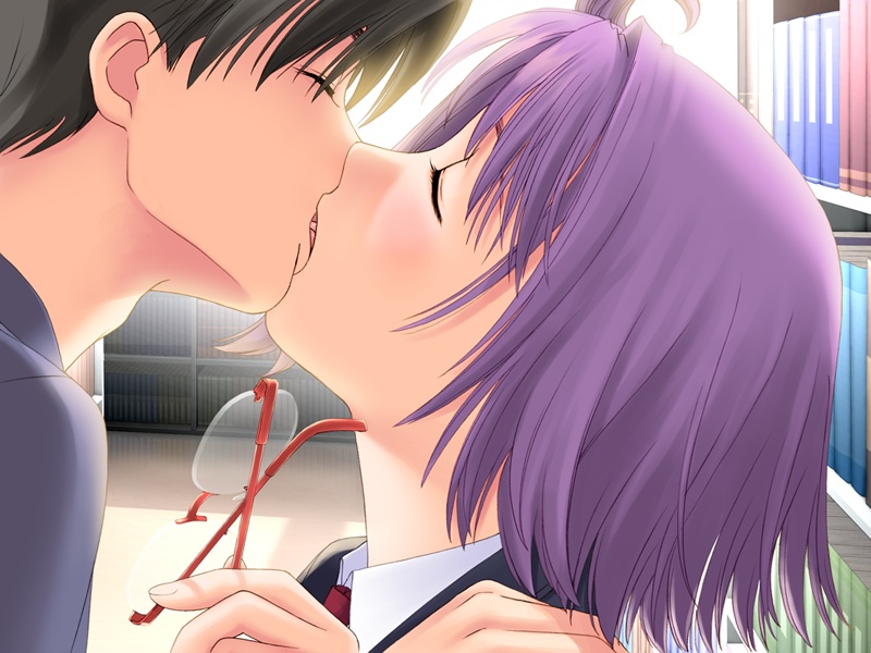 1boy 1girls after... couple female game_cg glasses kishi_youko kissing male straight taka_tony