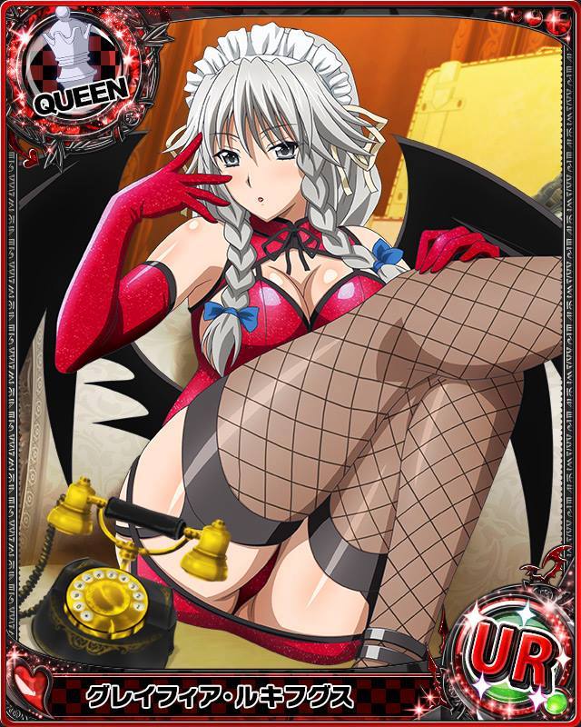 animius, demon, demoness, female, grayfia lucifuge, grey eyes, high school dxd, long hair, milf, official art