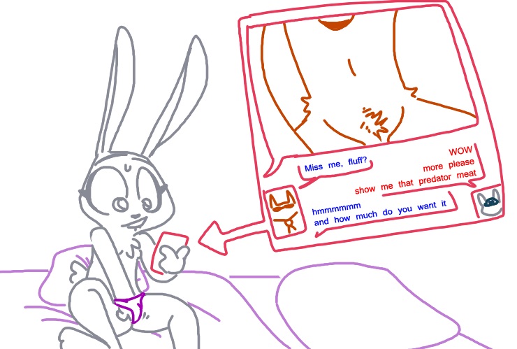 bed canine disney flat_chest fox judy_hopps lagomorph mammal masturbation monochrome nick_wilde panties phone rabbit rough_sketch sketch sweat text the_weaver tuft underwear zootopia