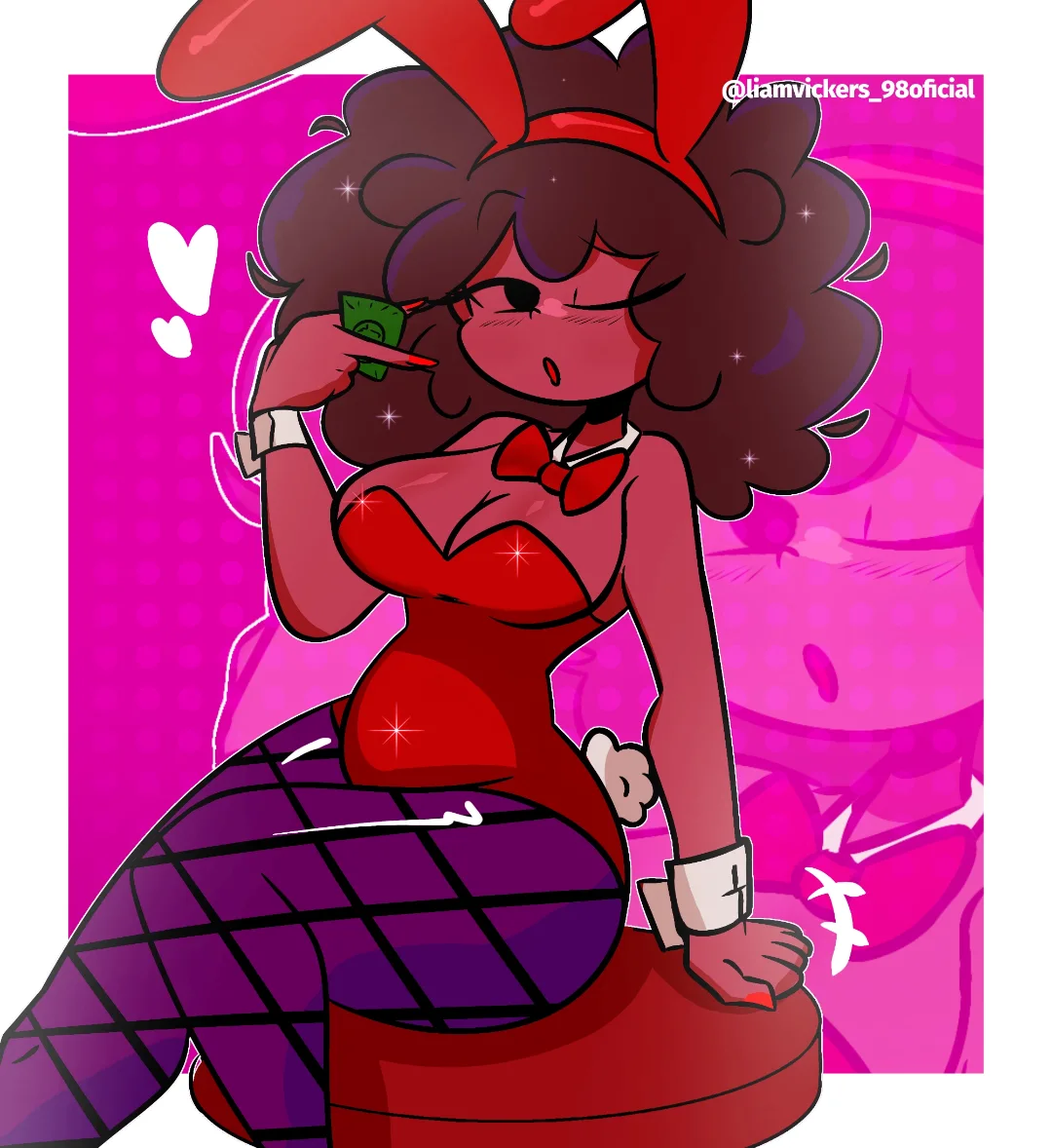 bunny ears, bunny tail, bunnysuit, carol (bbpanzu), fishnet pantyhose, fishnets, friday night funkin, friday night funkin mod, liamvickers 98, pantyhose, tagme