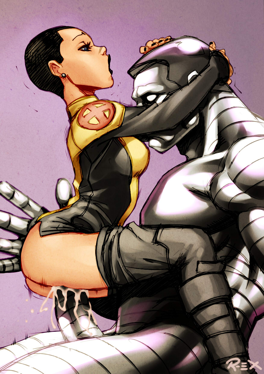 1boy 1girls ass black_hair brianna_hildebrand colossus cowgirl_position deadpool deadpool_(film) ellie_phimister female legwear male marvel metal_skin negasonic_teenage_warhead penis piotr_rasputin r_ex rough_sketch sex short_hair straight superhero superheroine vaginal_penetration x-men