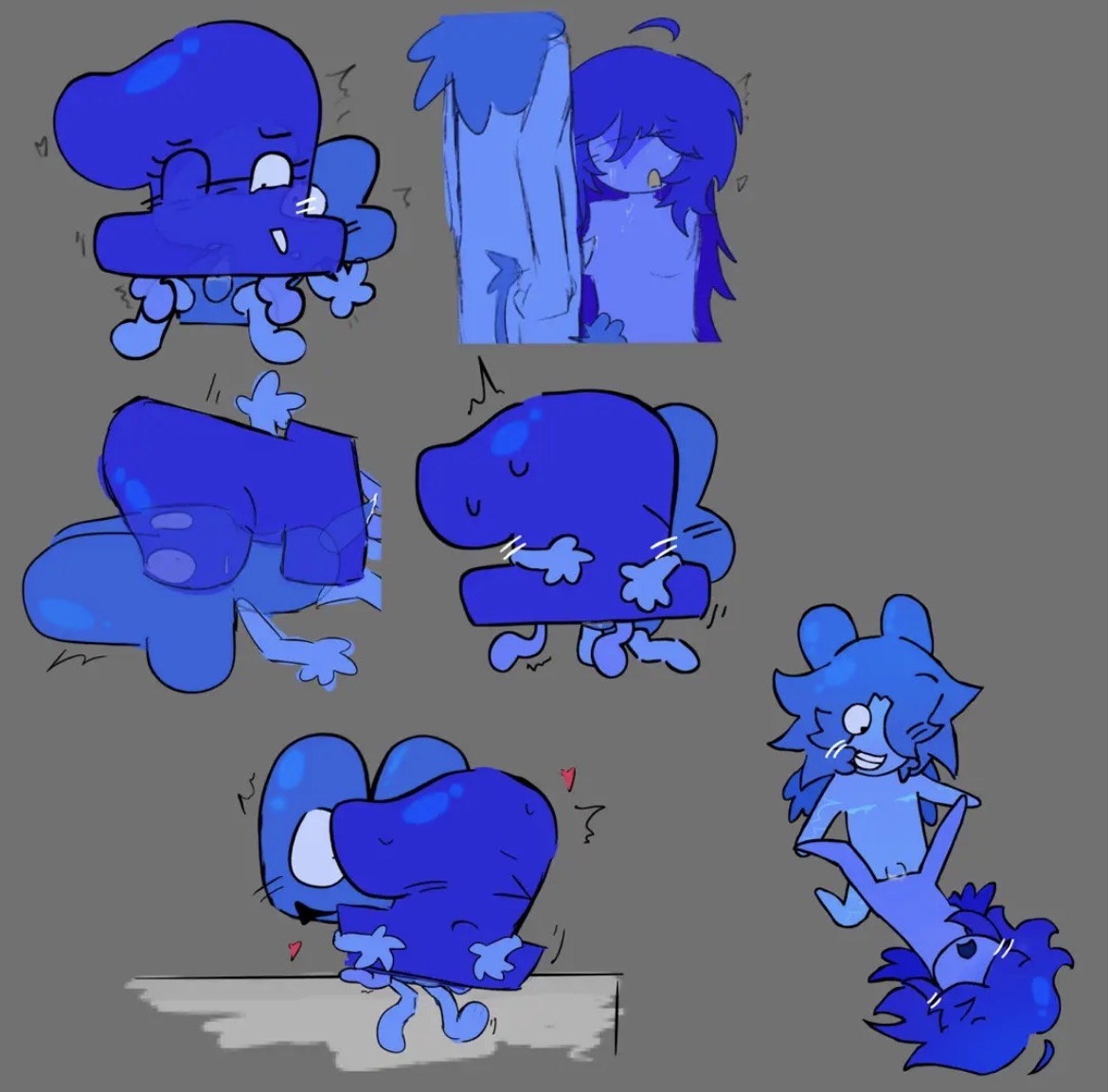 1boy, 1boy1girl, 1girls, 2d, algebralien, battle for bfdi, battle for dream island, bfb, bfdi, bfdia, blue, blue body, blue hair, blue skin, breasts, color, colored, female, female penetrated, four (bfb), gijinka, grey background, humanized, jacknjellify, male, male penetrating, male penetrating female, male/female, object show, object shows, one (bfdi), one (human), osc, penetration, penis, penis in pussy, sex, straight, straight sex, the power of two, tpot, vaginal, vaginal penetration, vaginal sex, x finds out his value