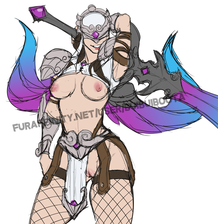 1girls buibuiboota female female_only nemesis_(smite) nipples pussy rough_sketch smite solo tagme