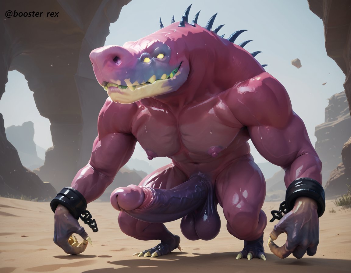 1boy abs acrid ai_generated anthro armpits balls bara big_balls big_muscles big_nipples big_pecs booster_rex daddy dilf erection gay huge_balls huge_cock huge_muscles huge_pecs hunk lizard male male_only monster muscular muscular_anthro muscular_humanoid muscular_male navel nipples nude pecs penis purple_body risk_of_rain scalie signature solo