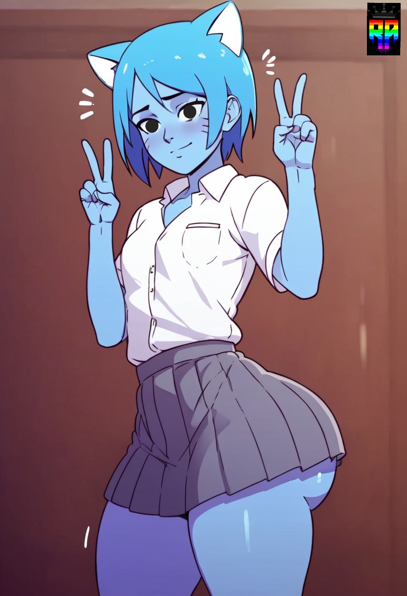 ai_generated big_ass cute_face nicole_watterson repartz slender_body small_breasts the_amazing_world_of_gumball thick_thighs
