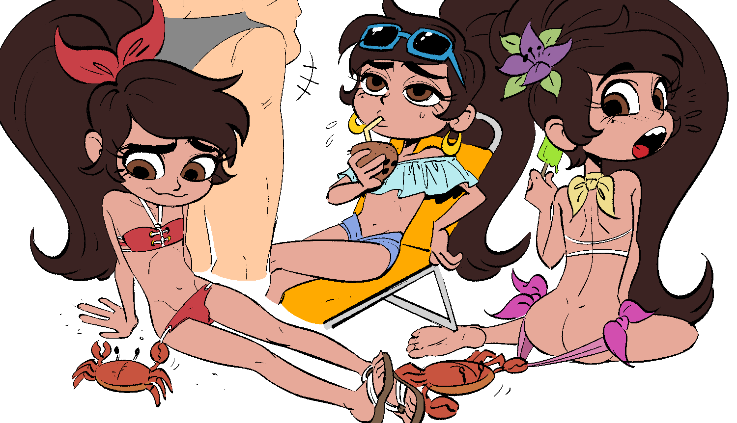 artist_request bikini crossdressing disney disney_channel femboy feminine_male marco_diaz ponytail princess princess_marco princess_turdina star_vs_the_forces_of_evil summer swimsuit swimwear