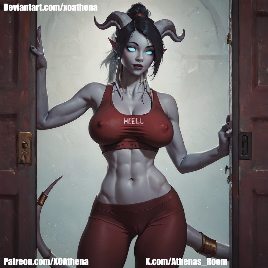 ai_generated athena big_breasts draenei draenei_female goddess pose sexy