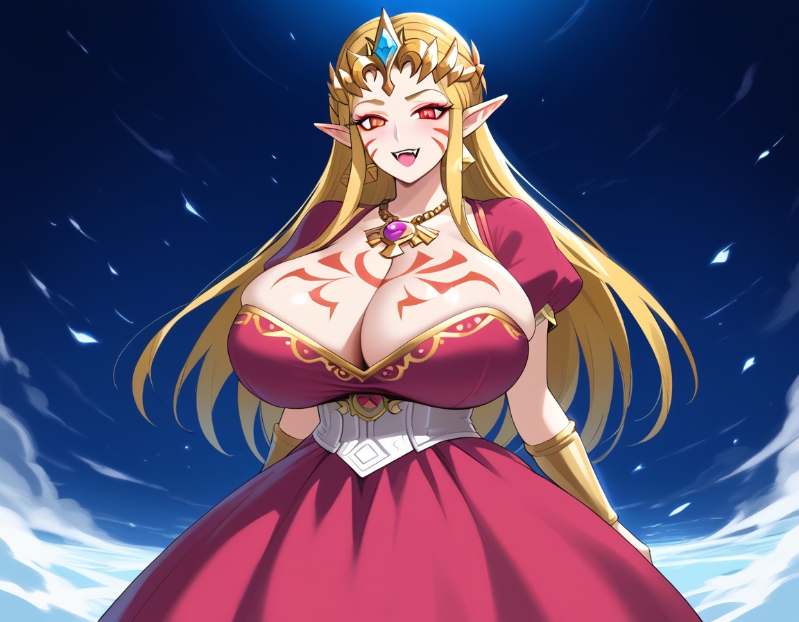 ai_generated body_markings body_marks evil nintendo possessed princess_zelda the_legend_of_zelda