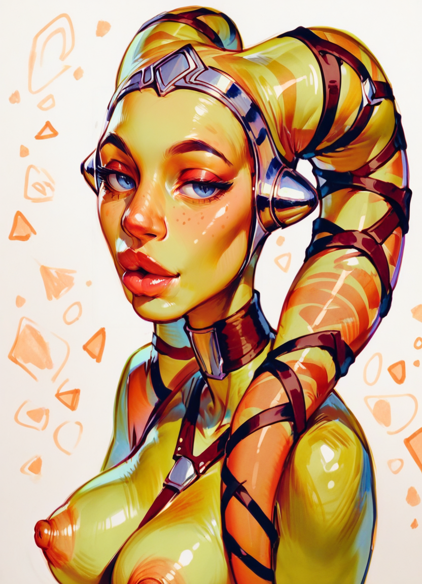 1girls ai_generated alien_girl alien_humanoid female green_skin star_wars twi'lek
