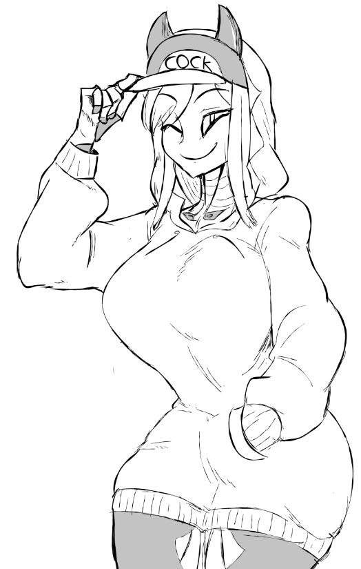 1girls android android_girl artist_request big_ass big_breasts fanart female female_only greyscale gynoid huge_ass huge_breasts iria_(minkye) monochrome original_character robot robot_girl sketch smug smug_face thick_thighs unknown_artist voluptuous wide_hips