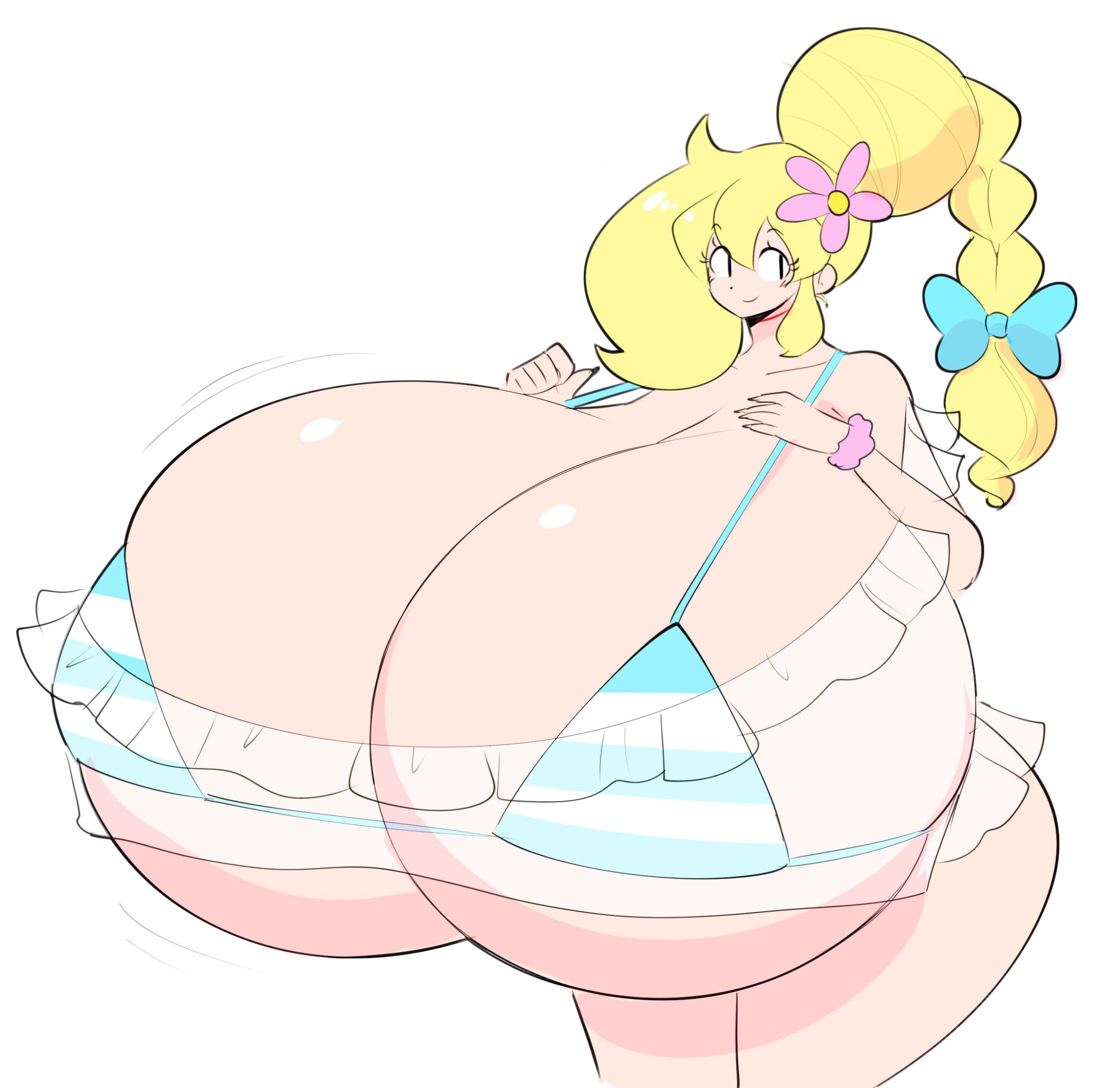 big breasts, bikini, breasts, cassie (theycallhimcake), cleavage, female, huge breasts, hyper breasts, tagme, theycallhimcake, thick thighs, wide hips