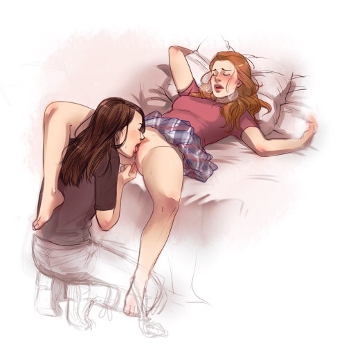 brown hair, cora hale, cunnilingus, female, fingering ass, light skin, light-skinned female, lydia martin, oral, passionate, pussy, red hair, side 9, skirt up, teen wolf, yuri
