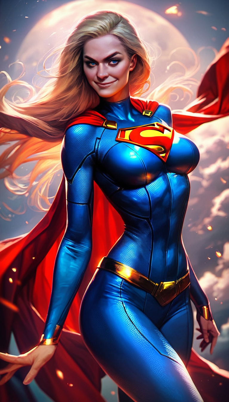 1female 1girls ai_generated blonde_hair brown_hair busty darkimperium dc_comics female female_only heroine metropolis narrow_waist petite petite_body petite_female slut solo solo_female supergirl superheroine tagme