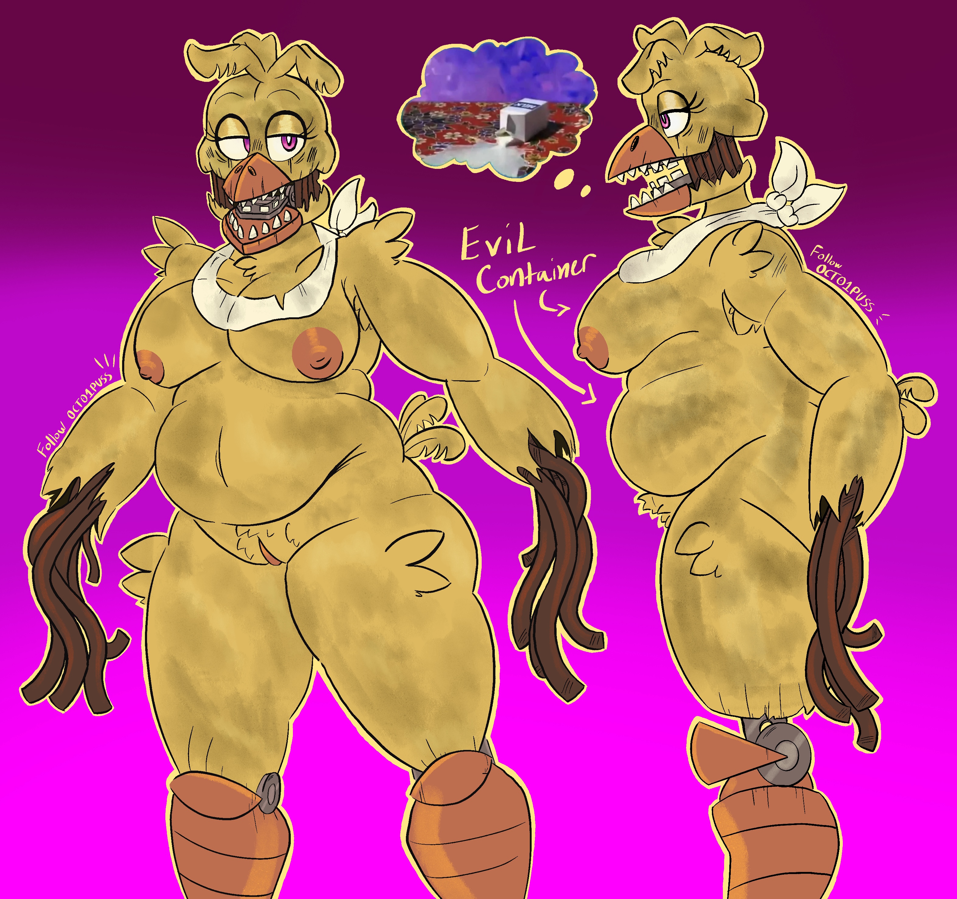 ass, big ass, big breasts, breasts, chica (fnaf), chubby, chubby female, evil container, fat ass, female, female focus, female only, five nights at freddy's, five nights at freddy's 2, five nights at freddy's world, five nights at freddy's: help wanted, oct01puss, solo, tits bigger than head, ultimate custom night, withered chica