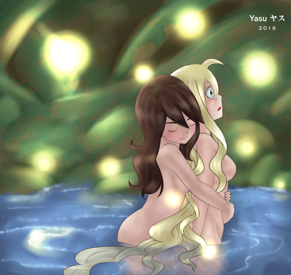 2016 2girls blonde_hair fairy_tail female female_only mavis_vermilion multiple_girls yuri zera_(fairy_tail)