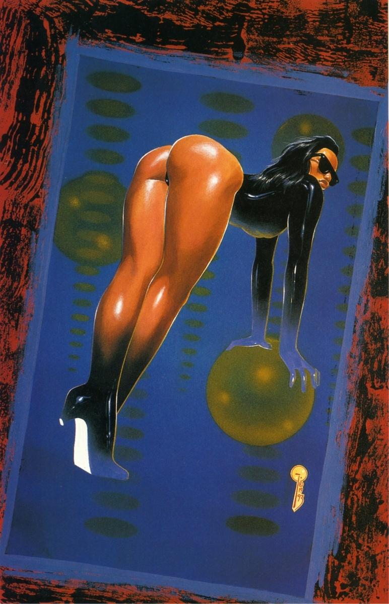 1990s 1993 20th_century ass bent_over big_ass dark-skinned_female dark_skin female female_only human human_only kevin_j_taylor solo solo_female thick_thighs