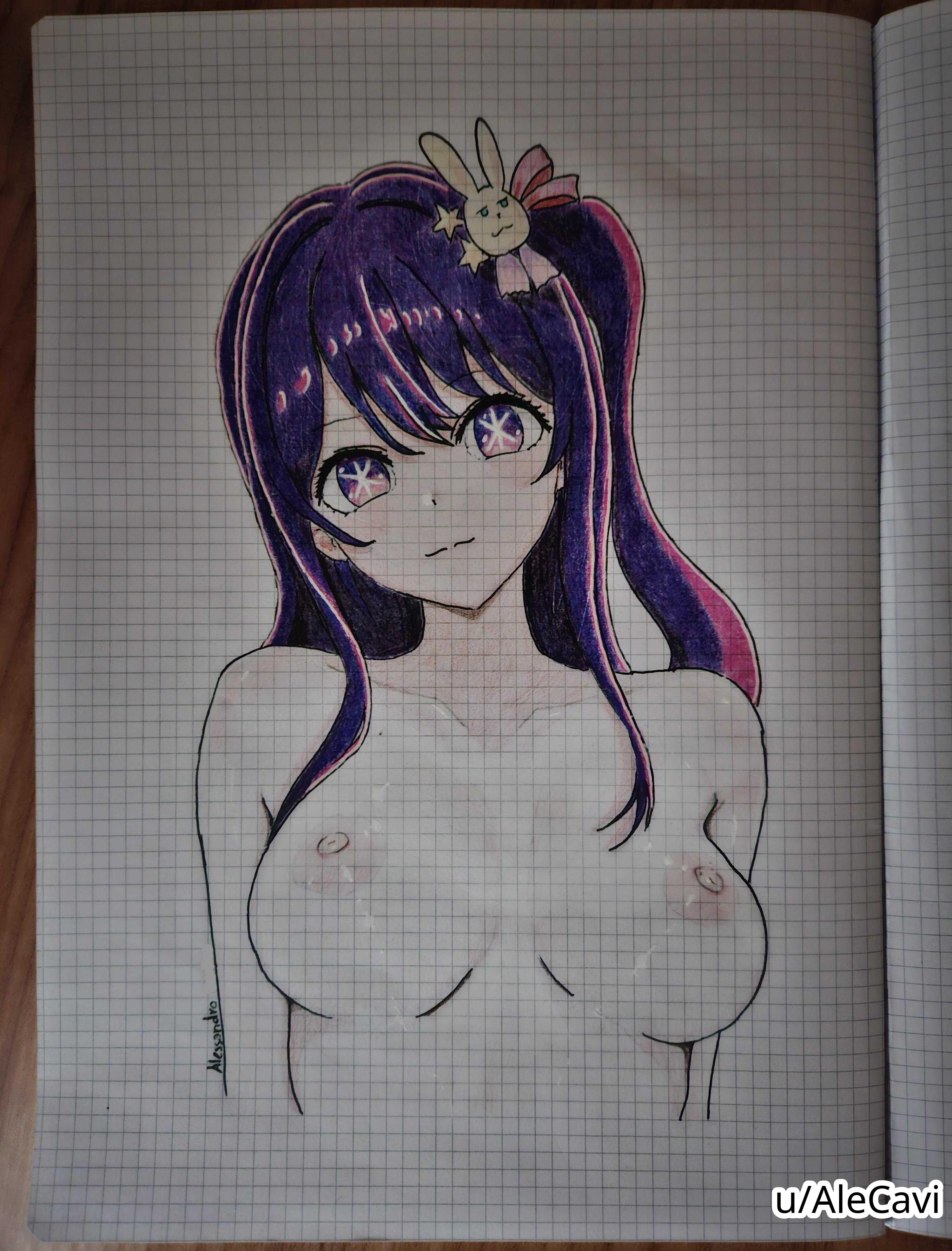 1girls, 2d, 2d (artwork), 2d artwork, adult, adult female, alecavi, areola, areolae, bare arms, bare belly, bare breasts, bare chest, bare hands, bare midriff, bare nipples, bare shoulders, bare skin, bare tits, bare torso, belly, belly button, big breasts, breasts, breasts apart, busty, busty female, busty girl, busty teen, closed mouth smile, collarbone, completely naked, completely naked female, completely nude, completely nude female, drawing, exposed arms, exposed belly, exposed breasts, exposed chest, exposed midriff, exposed nipples, exposed shoulders, exposed skin, exposed torso, eyebrows visible through hair, female, female focus, female only, fully naked, fully nude, hair between eyes, hair ornament, hair ornaments, hand drawn, head tilt, high resolution, highres, hoshino ai, large boobs, large breasts, lean figure, light smile, long hair, looking at viewer, mature, mature female, midriff, milf, multicolored eyes, multicolored hair, naked, naked female, naked woman, narrow waist, navel, nipples, nude, nude female, nudity, one side up, oshi no ko, physical media, pink areola, pink areolae, pink eyes, pink hair, pink hair female, pink nipples, pink-eyed female, purple eyebrows, purple eyes, purple hair, purple-eyed female, purple-haired female, shiny breasts, shiny hair, shiny nipples, shiny shoulders, shiny skin, shoulders, simple background, slender body, slender waist, slim female, slim waist, smile, smiley face, smiling, smiling at viewer, solo, standing, star eyes, star-shaped pupils, tilted head, topless, topless female, uncensored, uncensored breasts, uncensored nipples, underboob, upper body, white background
