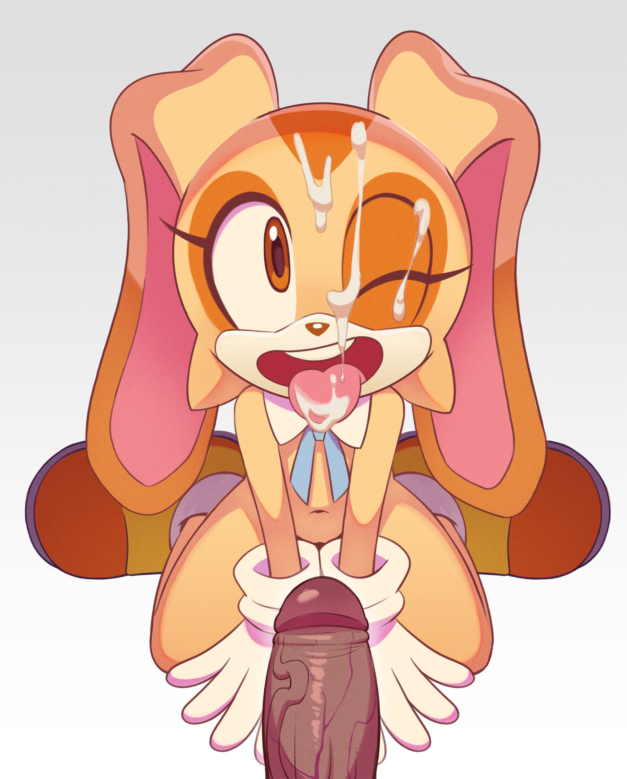 1boy, 1girls, 2022, after ejaculation, age difference, animal ears, anthro, anthro female, brown eyes, brown nose, bunny, bunny girl, cream the rabbit, cub, cum, cum drip, cum in mouth, cum on face, cum on tongue, cum string, erection, eyelashes, female, female cub, female focus, fur, furry, furry female, genitals, gloves, human, human male, human on anthro, interspecies, kneeling, kneeling oral position, lagomorph, long ears, looking at viewer, male, male human, male human/female anthro, male human/female cub, male pov, male/female, mammal, mangamaster, mobian (species), naked, navel, nude, nude female, older human, older male, older male and younger female, open mouth, penis, pov, pov male, rabbit, rabbit girl, ribbon, sega, shoes, small breasts, sonic (series), sonic the hedgehog (series), tan fur, tongue, tongue out, veiny penis, video games, young, young anthro, young female, younger anthro, younger female