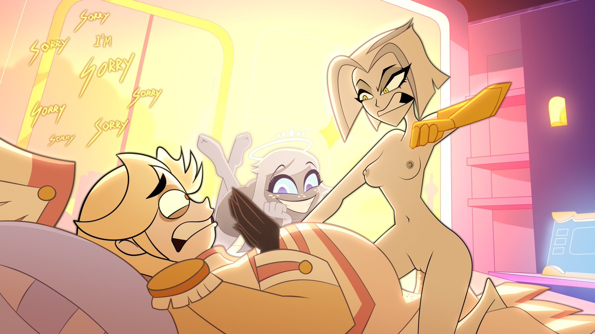 1boy, 2girls, abel (hazbin hotel), deadinside97, emily (hazbin hotel), hazbin hotel, lute (hazbin hotel), nude, sex