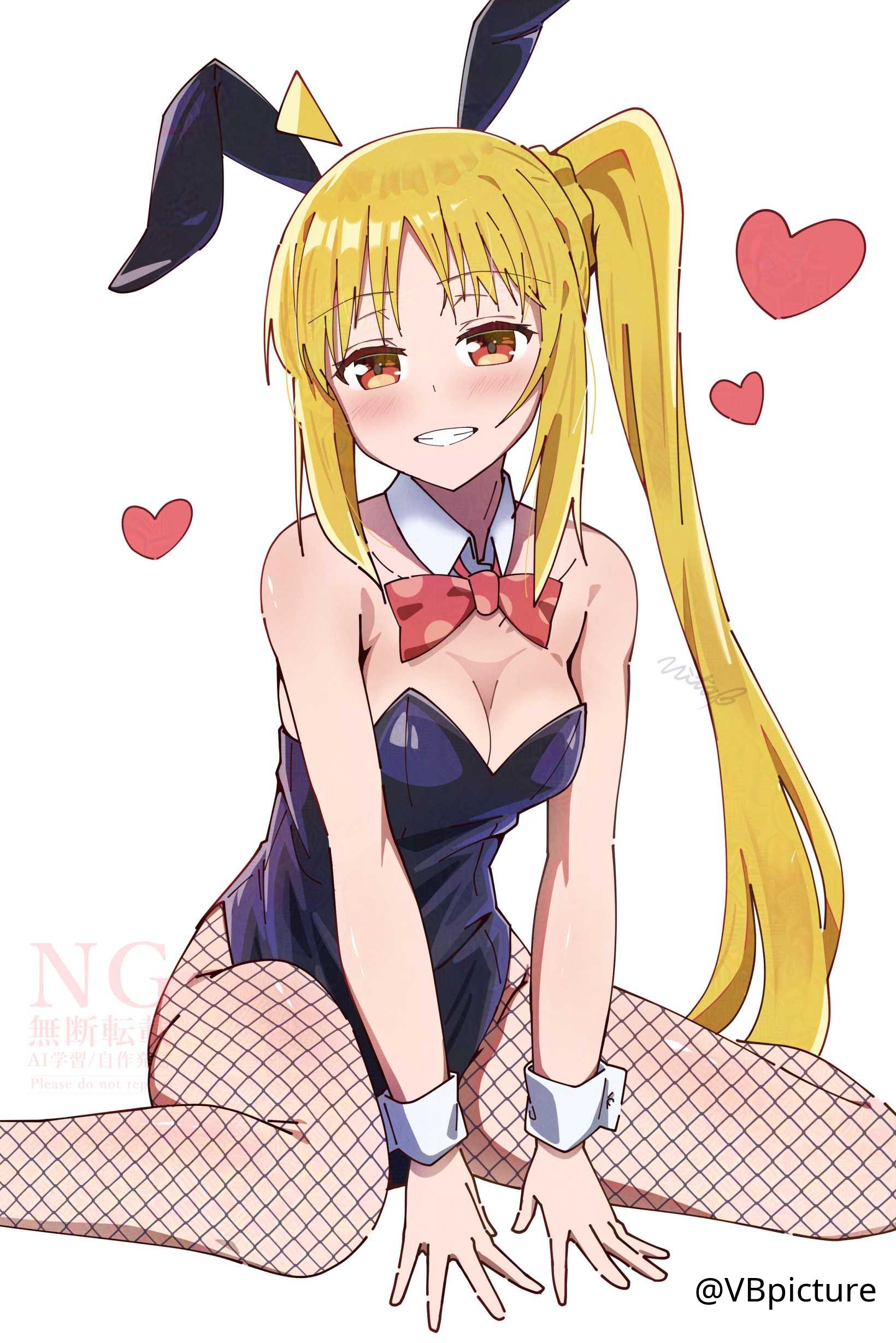 1girls, 2d, 2d (artwork), 2d artwork, ahoge, alternate breast size, arm support, average breasts, black bunny ears, black bunnysuit, black hairband, black legwear, black leotard, black tights, black topwear, blonde female, blonde hair, blonde hair female, blonde-haired female, blush, blush face, blushing at viewer, blushing female, bocchi the rock!, bowtie, breasts, bunny ears, bunnygirl, bunnygirl outfit, bunnysuit, cleavage, collar, curvaceous, curvaceous body, curvaceous female, curvaceous figure, curvaceous hips, curvaceous teenager, curvy, curvy body, curvy female, curvy figure, curvy hips, curvy teen, digital, digital art, digital drawing, digital drawing (artwork), digital media, digital media (artwork), drawing, eyebrows visible through hair, female, female focus, female only, fingers, fishnet legwear, fishnet tights, fishnets, full body, grin, grinning, grinning at viewer, groin, heart, high resolution, high school student, highres, hourglass figure, ijichi nijika, knees, lean figure, legs, legs folded, legwear, leotard, long hair, looking at viewer, medium breasts, narrow waist, orange eyes, orange-eyed female, parted bangs, parted lips, ponytail, red bowtie, school girl, seiza, shoulders, side ponytail, sidelocks, simple background, sitting, sitting on floor, sitting on ground, sitting on knees, slender body, slender waist, slim female, slim waist, smile, smiley face, smiling, smiling at viewer, solo, teen girl, teenage girl, teenager, thighs, tights, topwear, vbpicture, wariza, white background, white collar, white wrist cuffs, wide hips, wrist cuffs, yellow hair, yellow-haired female, young female, young woman