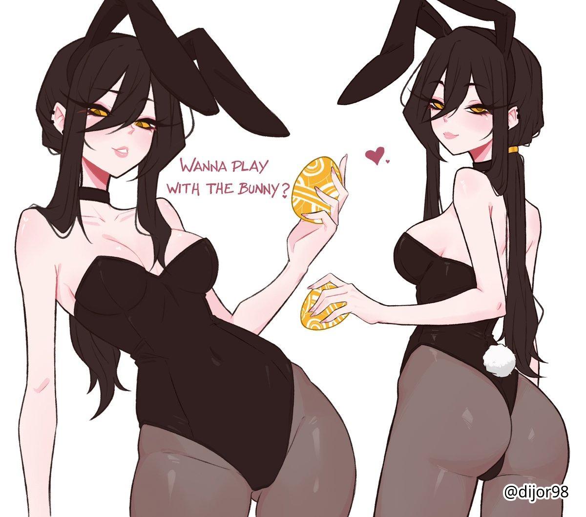 1girls, 2d, 2d (artwork), 2d artwork, alternate version at source, alternate version available, ass, ass cleavage, ass crack, ass visible through thighs, belly button, big breasts, black bunny ears, black bunnysuit, black choker, black hair, black hairband, black leotard, black topwear, black-haired female, breasts, brown legwear, brown pantyhose, bunny ears, bunny tail, bunnygirl, bunnygirl outfit, bunnysuit, busty, busty female, busty girl, busty teen, choker, collarbone, curvaceous, curvaceous body, curvaceous female, curvaceous figure, curvaceous hips, curvy, curvy body, curvy female, curvy figure, curvy hips, dialogue, digital, digital art, digital drawing, digital drawing (artwork), digital media, digital media (artwork), dijor98, drawing, ear piercing, ear piercings, egg, english, english dialogue, english text, eyebrows visible through hair, female, female focus, female only, fingernails, fingers, gluteal fold, groin, hair between eyes, head tilt, high resolution, highres, hip dips, hourglass figure, inframammary fold, inguinal crease, inguinal ligament, large boobs, large breasts, lean figure, leaning, leaning to the side, legwear, leotard, long hair, looking at viewer, looking back, looking back at viewer, looking down, looking down at viewer, more at source, narrow waist, navel, oc, original, original art, original artwork, original character, pantyhose, parted lips, pierced ear, pierced ears, ponytail, posing, posing for the viewer, shoulders, simple background, slender body, slender waist, slim female, slim waist, smile, smiley face, smiling, smiling at viewer, solo, standing, text, thick ass, thick butt, thick thighs, thigh gap, thighs, tilted head, topwear, tyra (dijor98), upper body, white background, wide hips, yellow eyes, yellow-eyed female