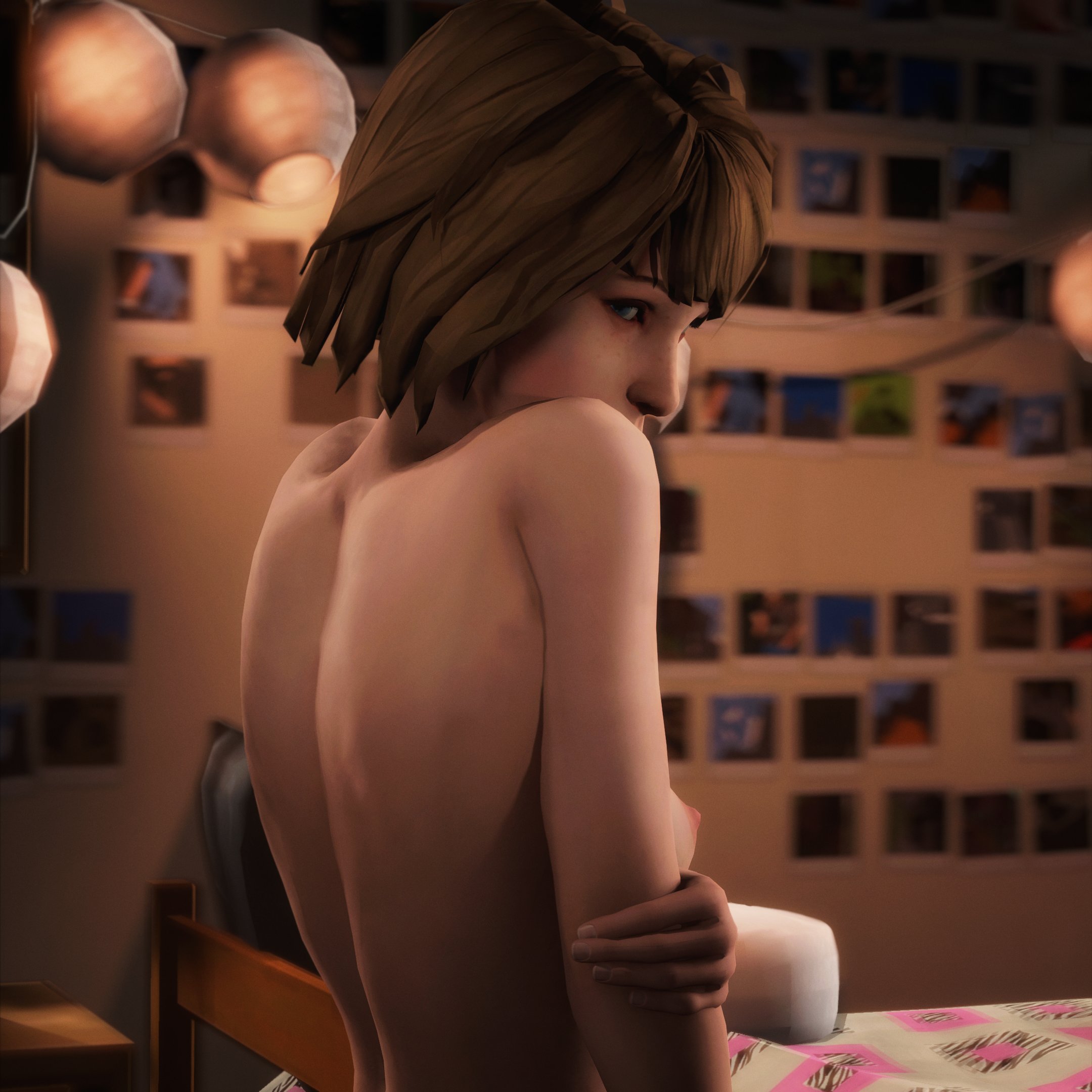 1girls, 3d, act eve15, breasts, brown hair, female, female only, life is strange, max caulfield, nipples, nude, small breasts, solo