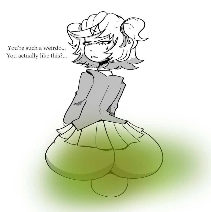 1boy, anon, doki doki literature club, enjoying farts, facefart, facesitting, fart, female, looking at another, looking back, natsuki (doki doki literature club), sitting on face, sitting on person, skirt