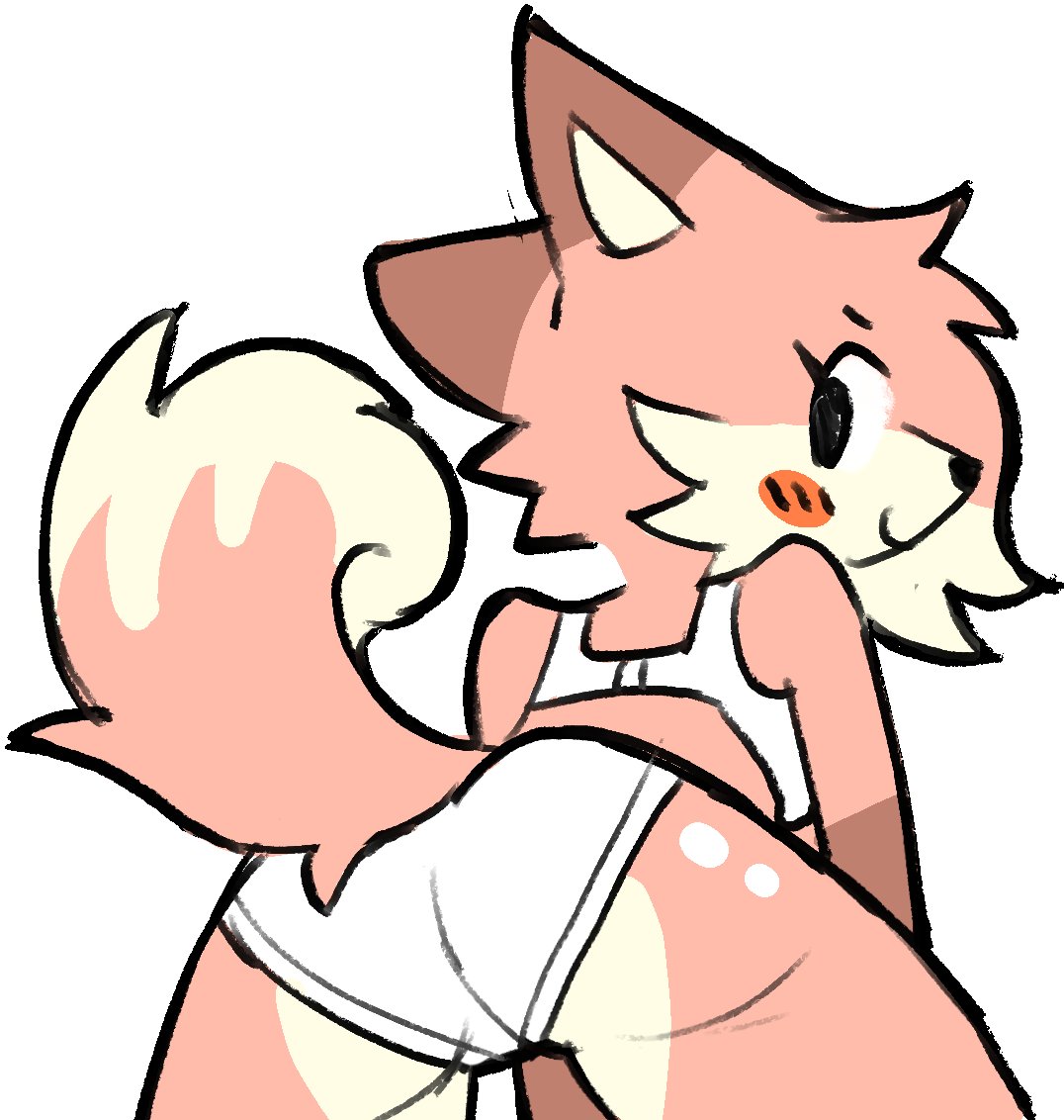 1girls, 2025, anthro, ass, bra, chelsea (millislushi), female, female only, furry, furry female, furry only, millislushi, panties, tagme, white bra, white panties