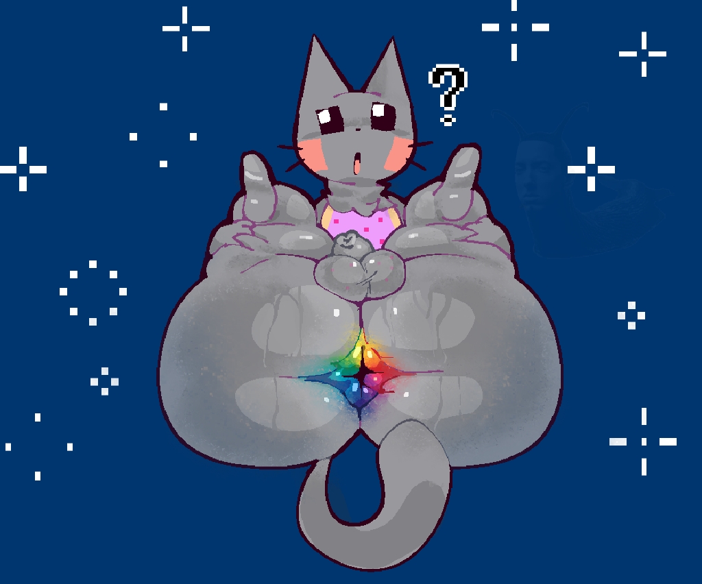 1boy, anthro, anus, balls, femboy, male, male only, nyan cat, snowbollz, tagme