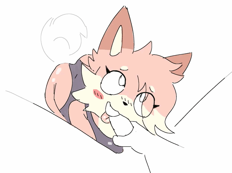 2025, animated, chelsea (millislushi), duo, female, furry, furry female, gif, licking, licking penis, male, millislushi, penis, tagme