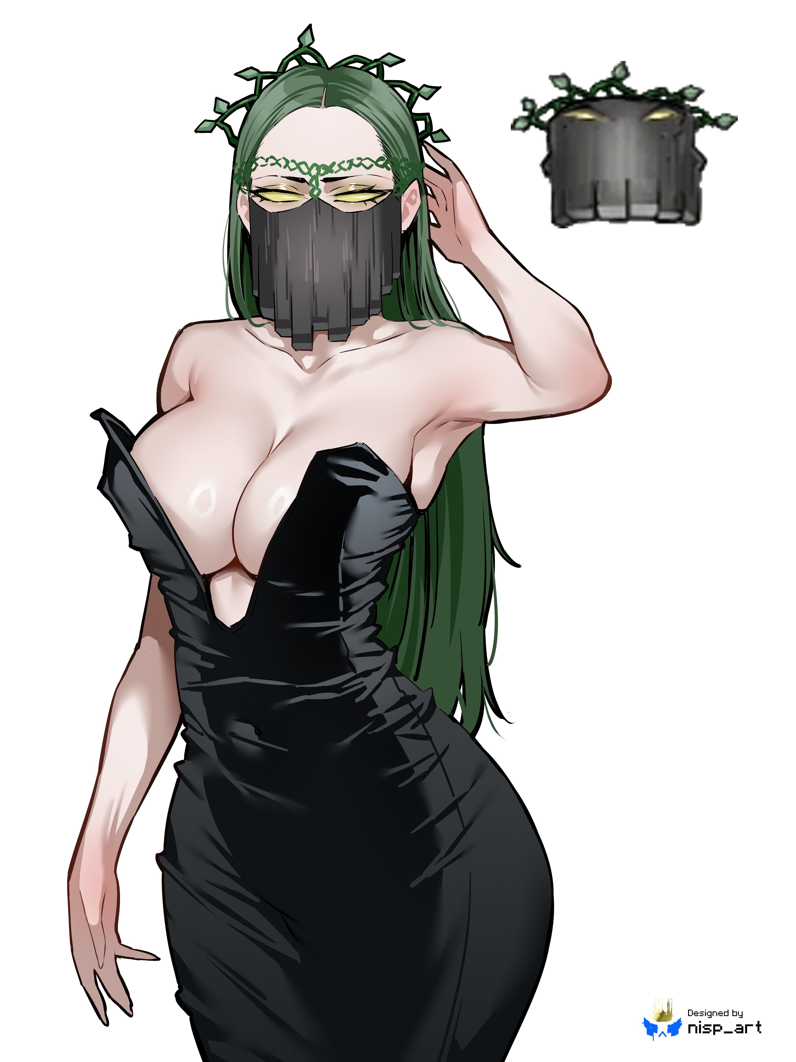 1girls, anthro, big breasts, blush, breasts, electronic arts, female, fit, flora fauna, grave buster (pvz), human, humanized, nisp art, plant, plants vs zombies, plants vs. zombies, popcap games