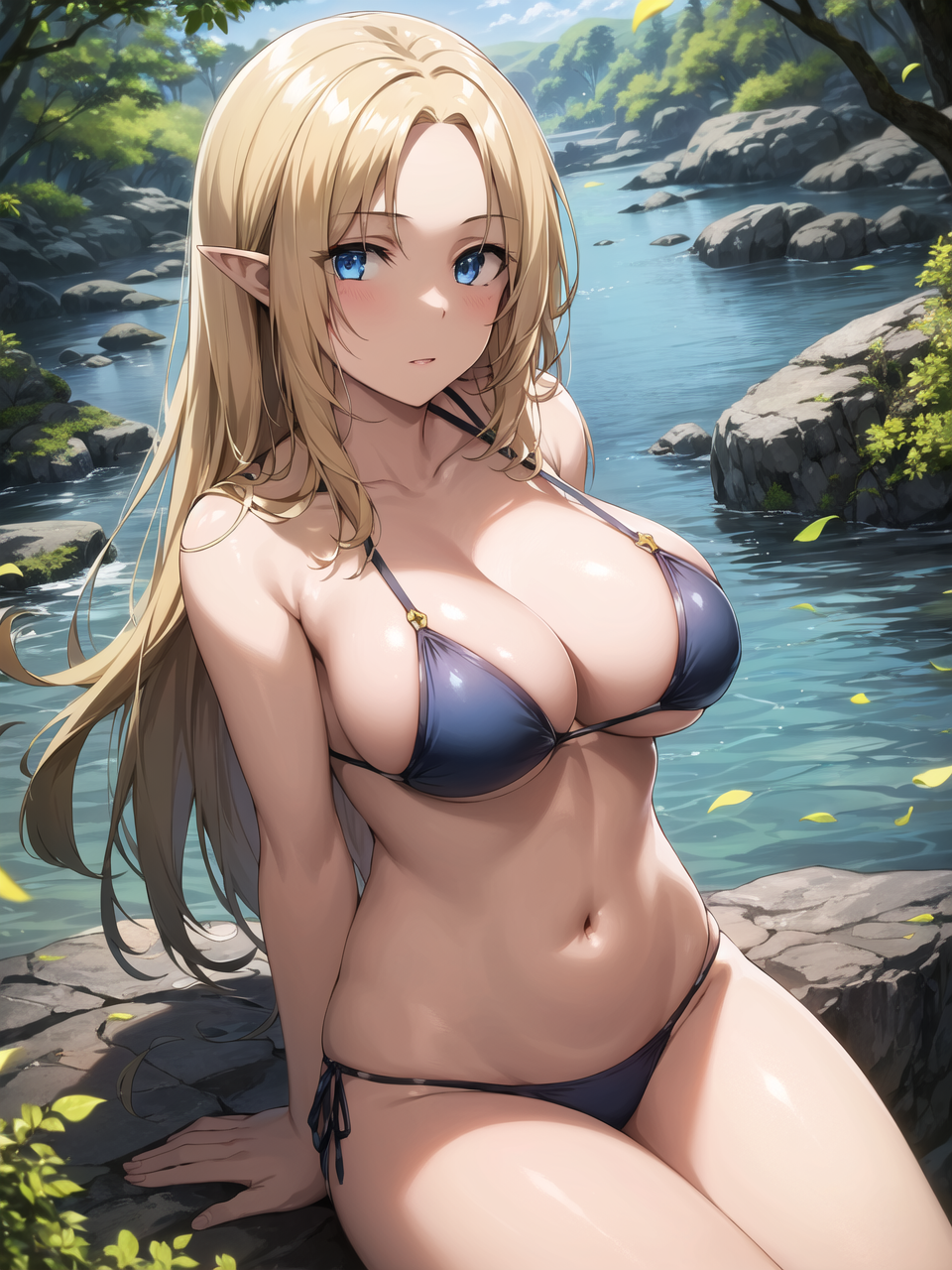 1girls ai_generated alpha_(the_eminence_in_shadow) bikini blonde_hair blue_eyes curvaceous curvy_body curvy_female elf elf_female female female_only huge_breasts kage_no_jitsuryokusha_ni_naritakute! seductive_look solo stable_diffusion the_eminence_in_shadow voluptuous voluptuous_female