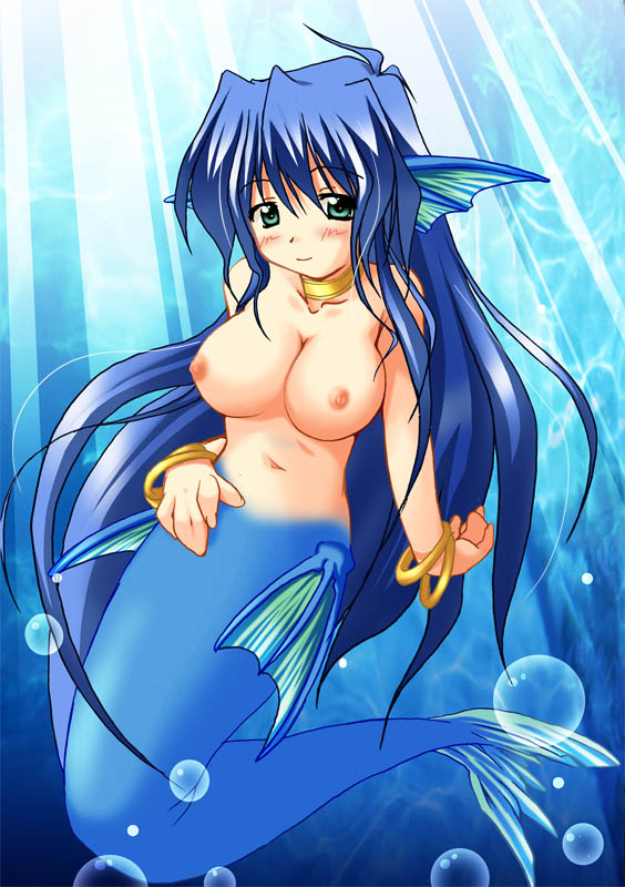 1girls blue_hair blue_tail bracelet breasts compile female fins green_eyes head_fins headfins jewelry jpg large_breasts long_hair madou_monogatari mermaid monster_girl nude puyo_puyo puyo_puyo_fever sega serilly_(puyo_puyo) solo underwater