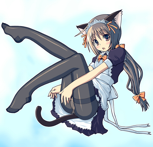 animal_ears cat_ears kimarin maid original pantyhose