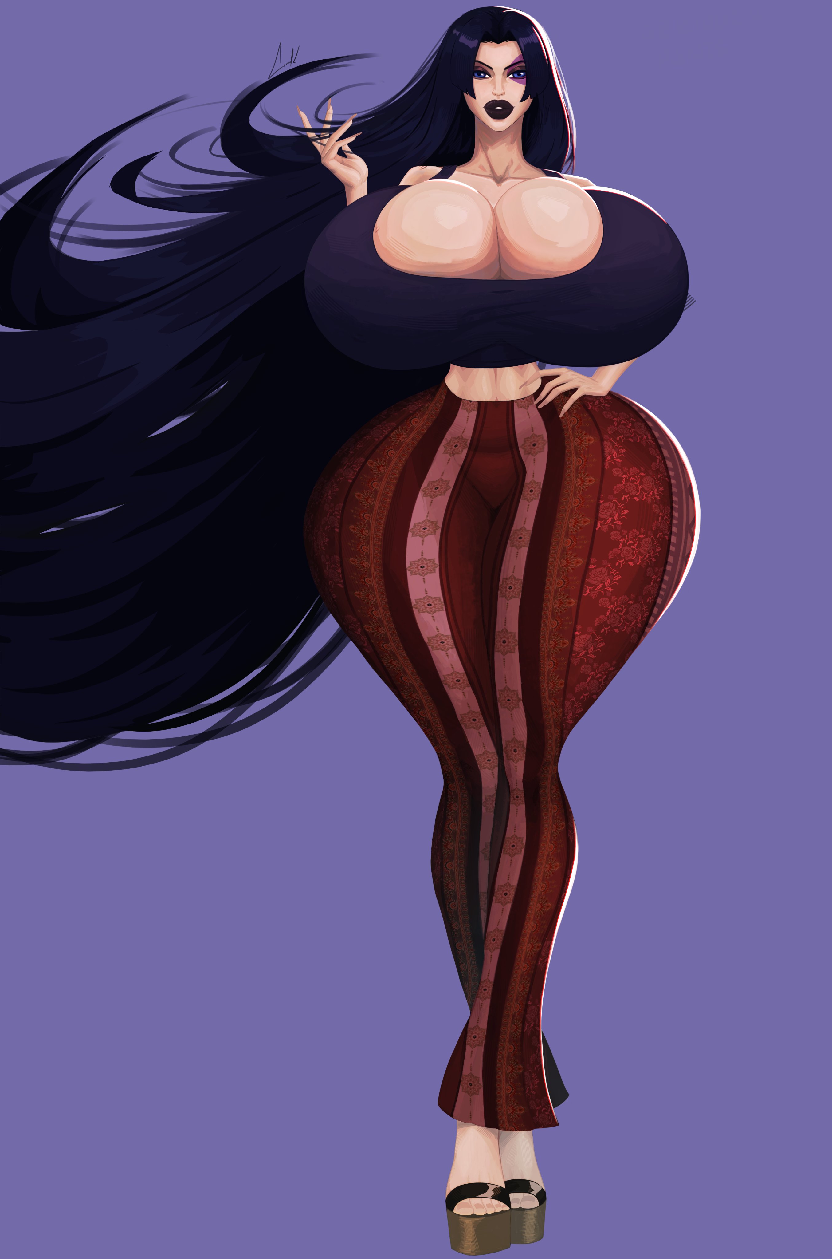1girls, artist request, big breasts, big hipped, big hips, big lips, big thighs, bimbo lips, breasts, child bearing hips, cleavage, female, female focus, female only, forbidden pants, hips, hips wider than shoulders, hourglass figure, huge breasts, huge hips, huge lips, huge thighs, large breasts, large hips, large lips, large thighs, large tits, lips, long hair, marvel, marvel comics, marvel rivals, massive breasts, massive thighs, massive tits, psylocke, psylocke (sai) (vengeance), purple hair, purple lips, purple lipstick, solo, solo female, solo focus, tagme, thick lips, thick thighs, thighs, thin waist, wide hips, x-men