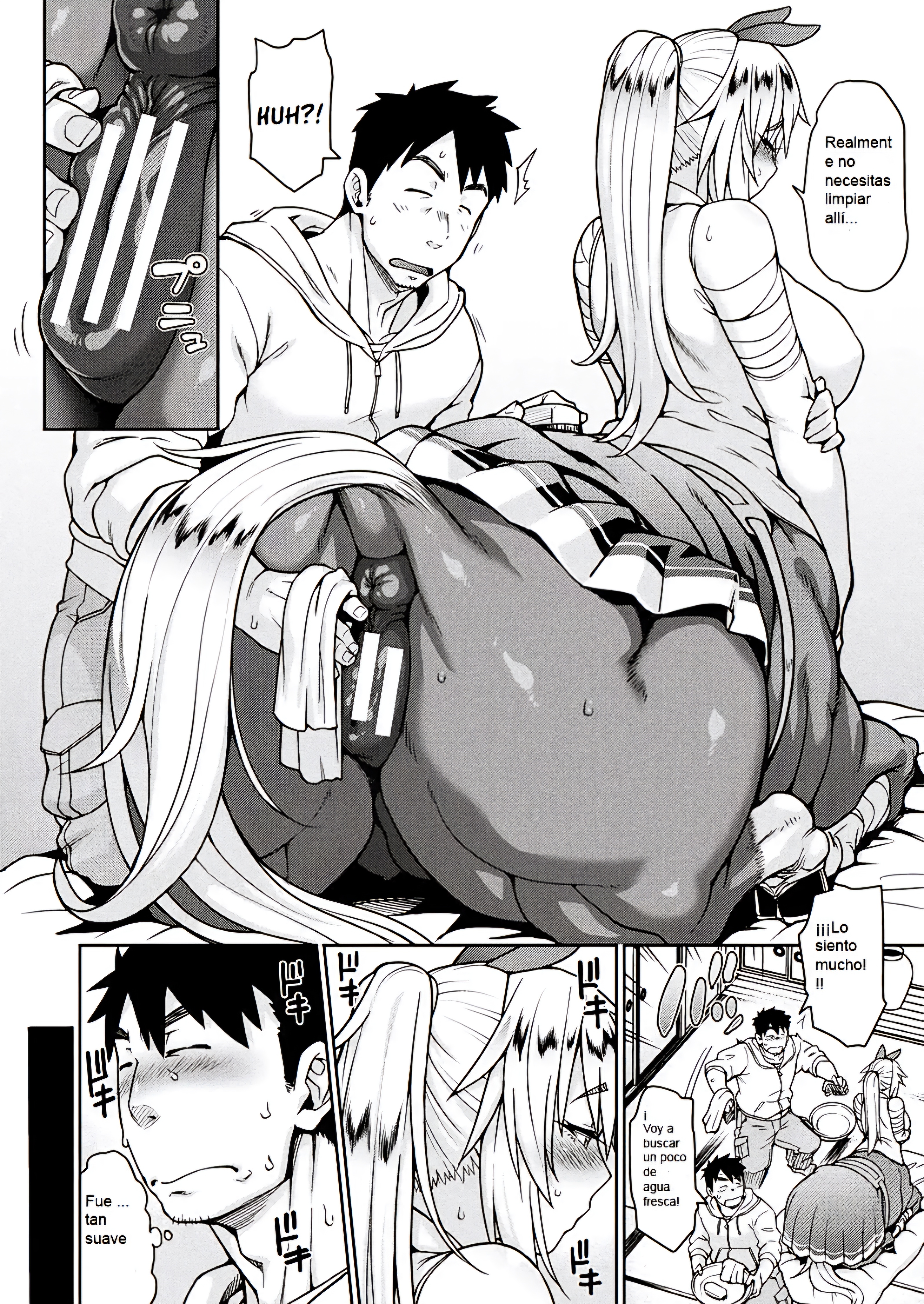 1boy, 1boy1girl, 1girl, 1girls, ass, big ass, big breasts, big butt, blonde female, breasts, bubble ass, bubble butt, censored, centaur, centaur girl, equine, equine anus, equine pussy, female, female centaur, injured, kemonokko tsuushin, kemonokko tsuushin: ushi musume felice, puffy anus, puffy pussy, pussy, taur, text