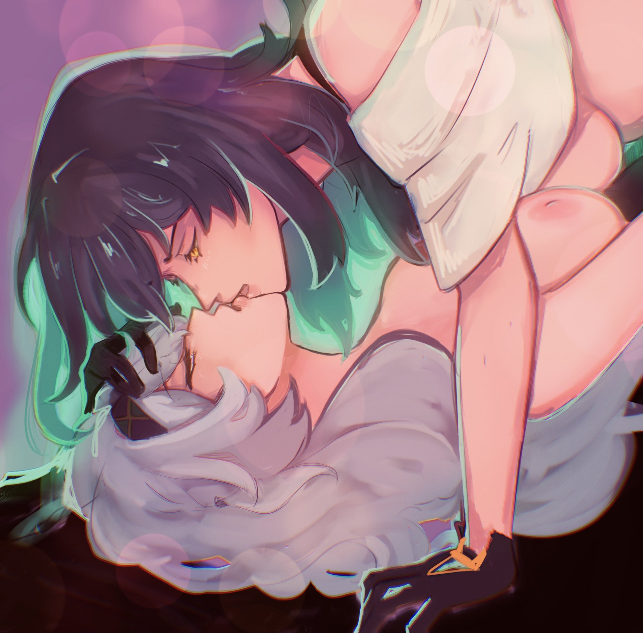 2girls, elizalento, elizaspicy, female, female only, firefly (honkai: star rail), honkai: star rail, hoyoverse, lesbian, nude, nude female, stelle (honkai: star rail), tagme, yuri