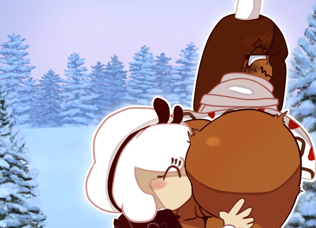 2girls, anilingus, cocoa cookie, cookie run, cookie run kingdom, cotton cookie, eating ass, female, lesbian sex, white hair, yuri