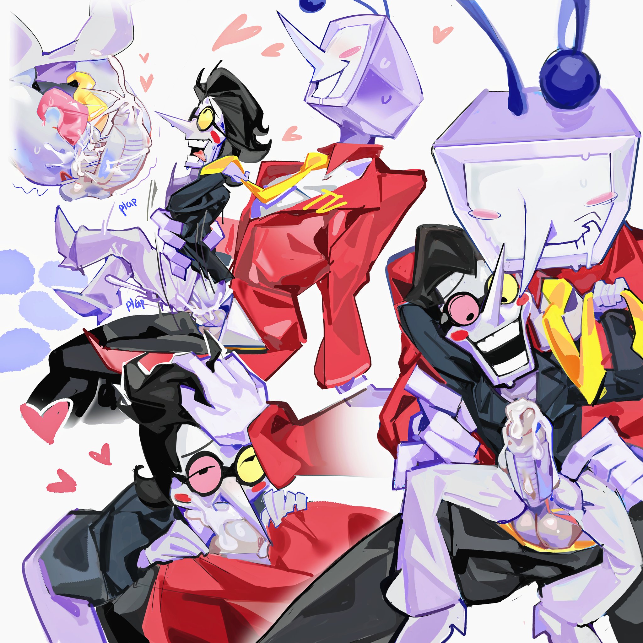 2boys, anal, anal sex, blowjob, cum, deltarune, deltarune chapter 2, deltarune chapter 3, gay, gay sex, huge size difference, male, size difference, spamton g spamton, tenna (deltarune), tv head