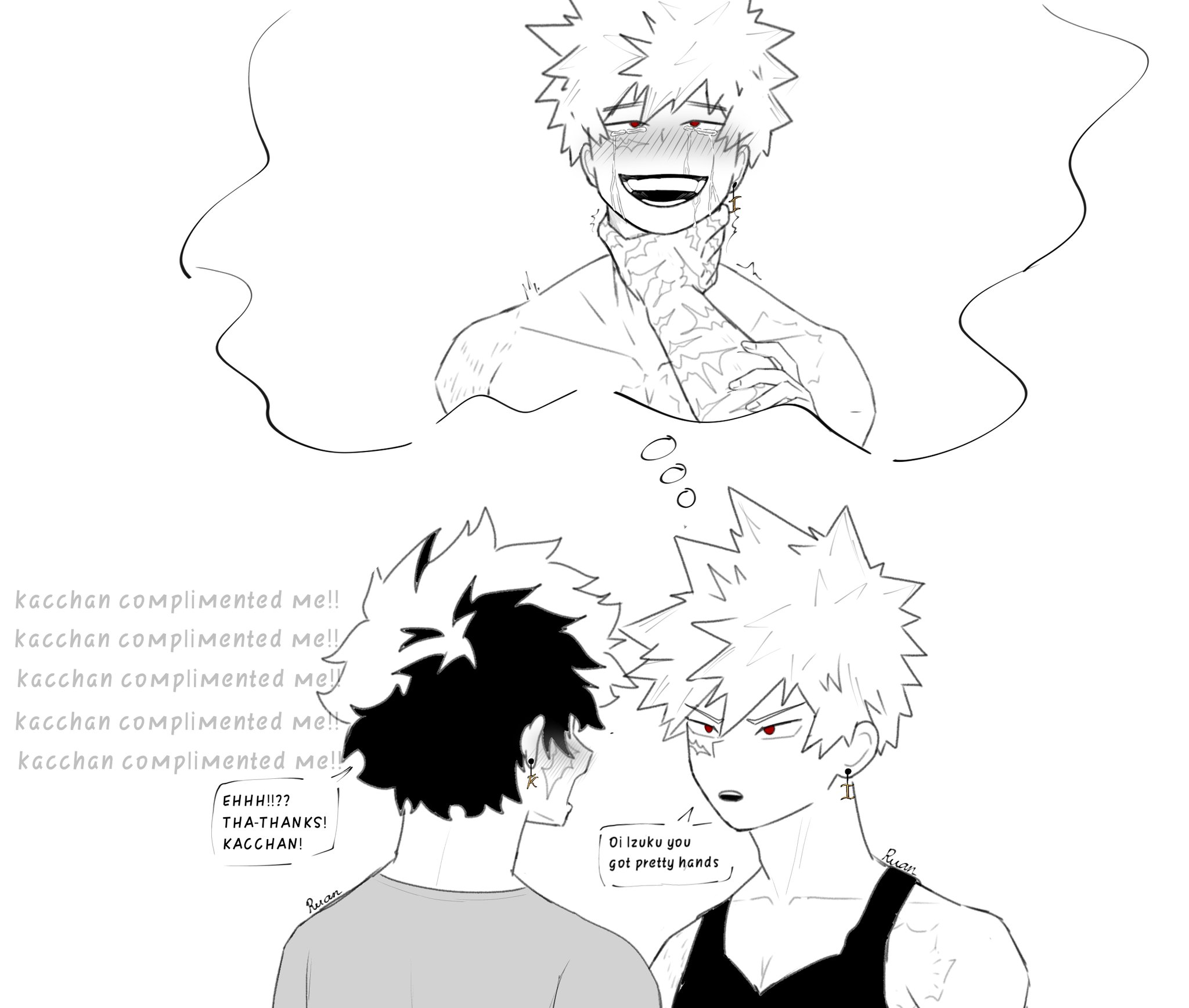 Katsuki shows tenderness towards Izuku