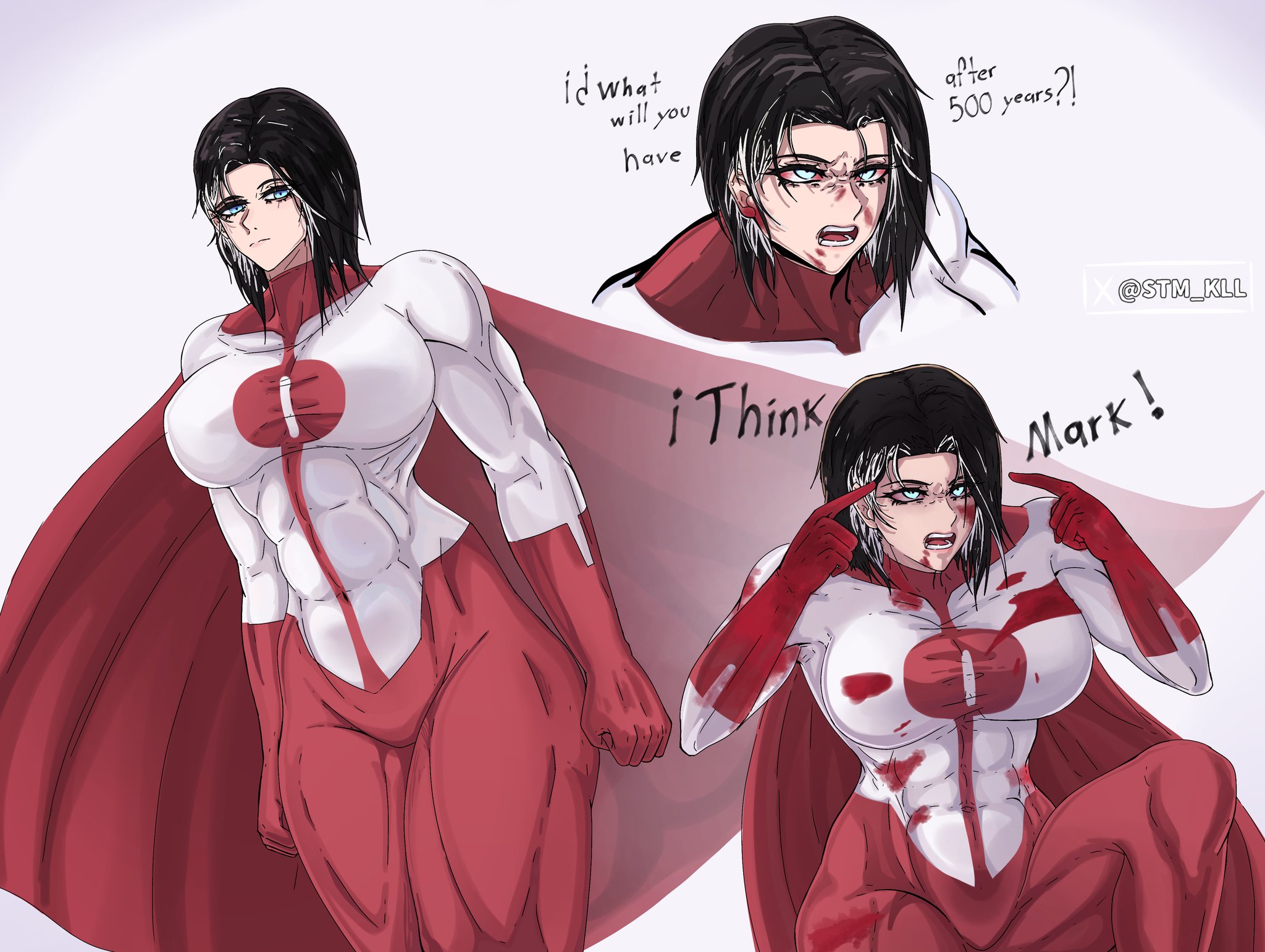 ass, big ass, big breasts, blue eyes, breasts, female, genderswap, genderswap (mtf), invincible, omni-man, omni-woman, rule 63, stm kll, tagme